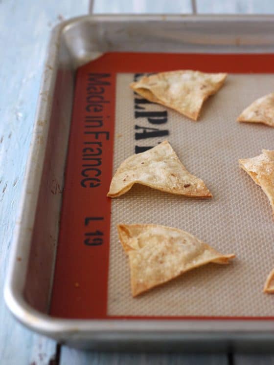 Toaster Oven Baked Corn Tortilla Chips