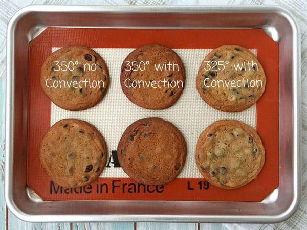 Cookies baked at different time and temperature on a sheet pan.