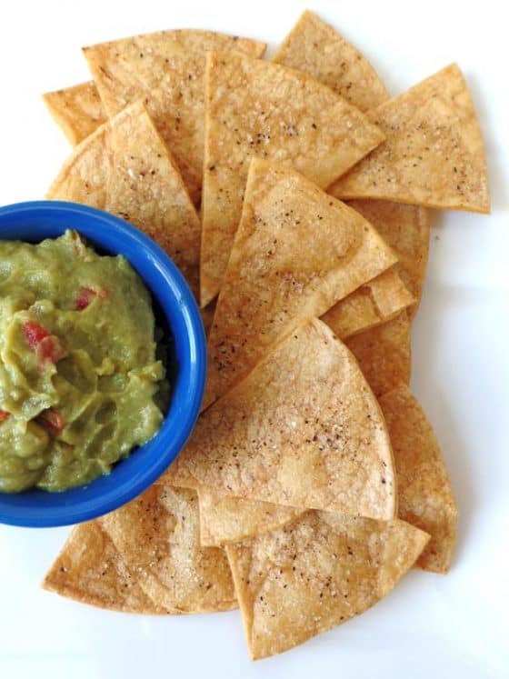 Toaster Oven Baked Corn Tortilla Chips
