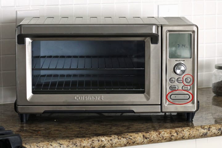 Toaster Oven on a kitchen counter.