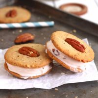 Mini Maple Pecan Ice Cream Cookie Sandwiches