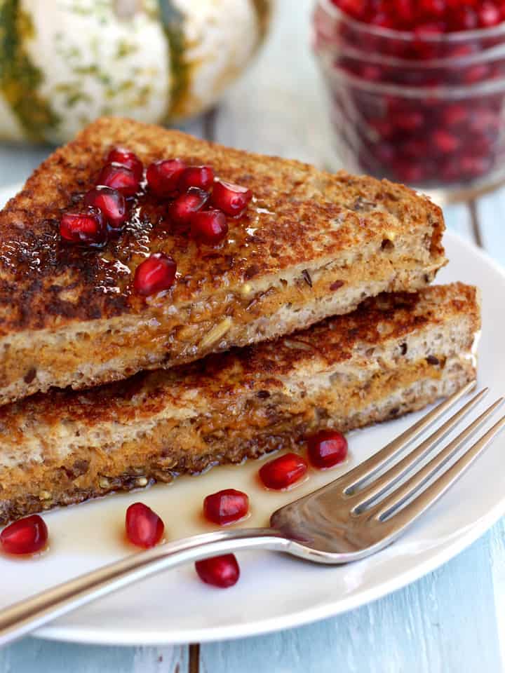 Pumpkin Ricotta Stuffed Maple French Toast