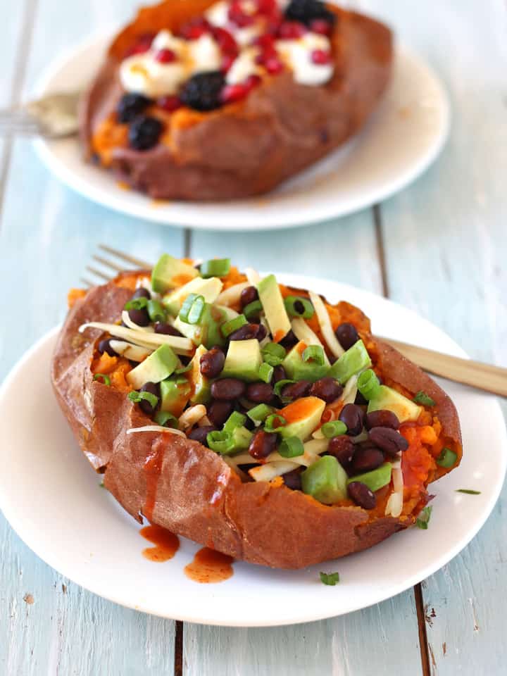 Loaded Vegetarian Sweet Potatoes