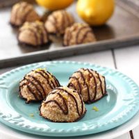 Chocolate Dipped Vegan Lemon Macaroons