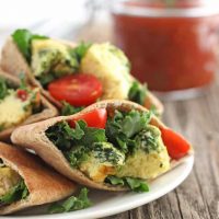 Toaster Oven Egg Muffins With Kale and Feta Cheese