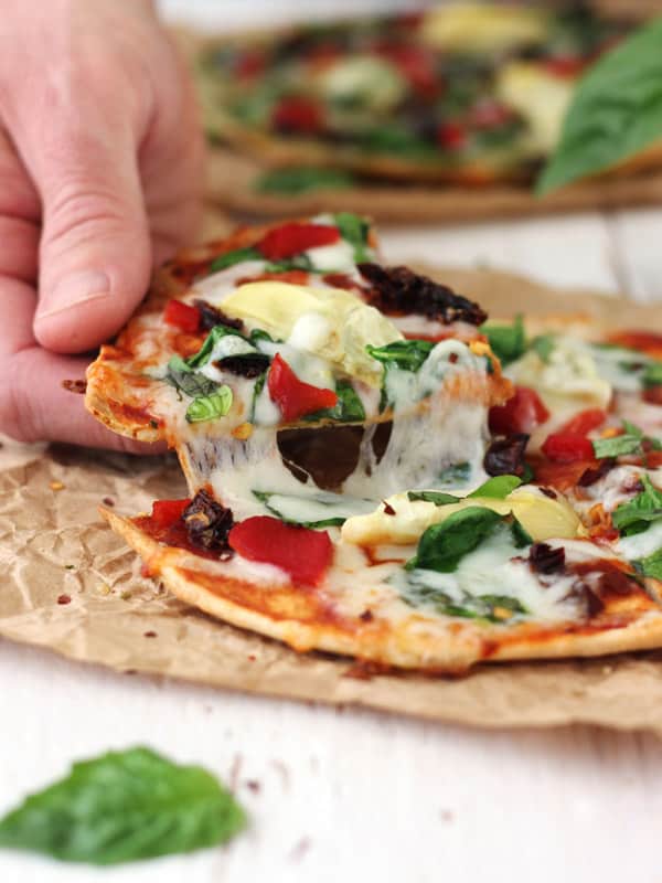 healthy tortilla pizza