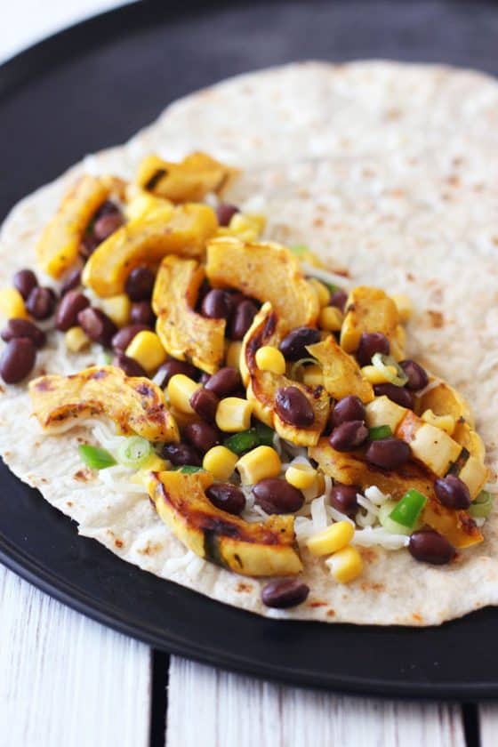 Toaster Oven Quesadilla with Squash and Black Beans