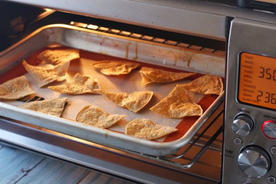Toaster Oven Baked Corn Tortilla Chips