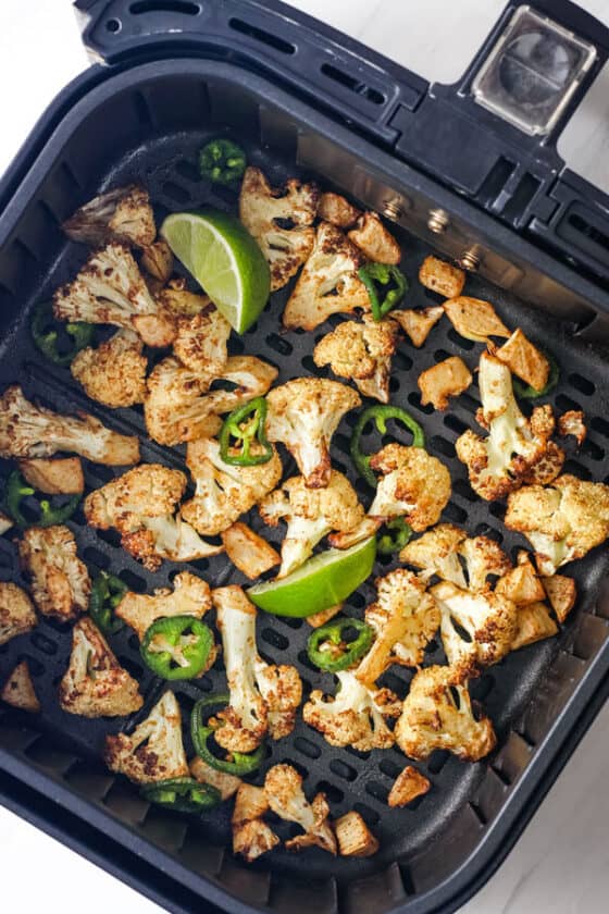 Toaster Oven Roasted Cauliflower with Chili and Lime