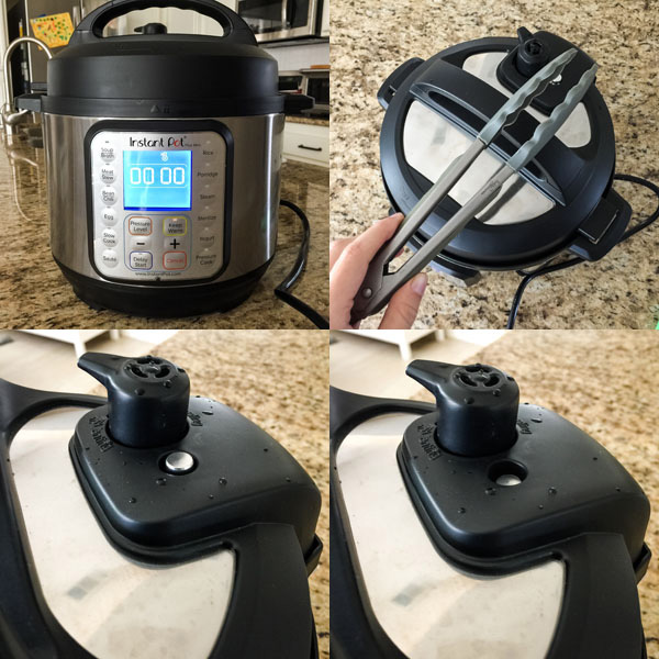 Multiple photos showing venting of the instant pot.