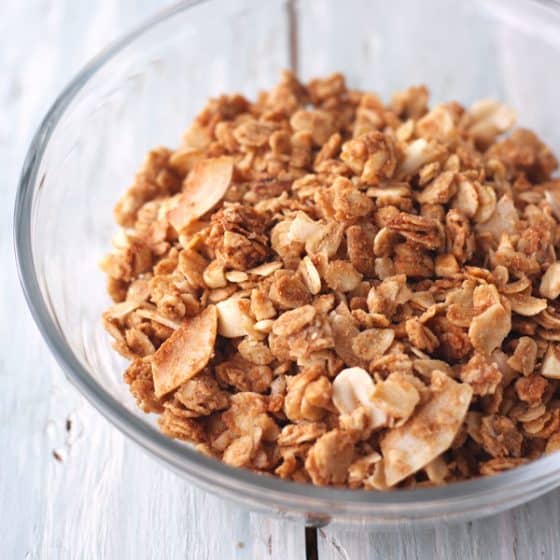 Small Batch Peanut Butter Granola with Chocolate