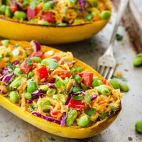 Spaghetti Squash Bowls with Peanut Sauce