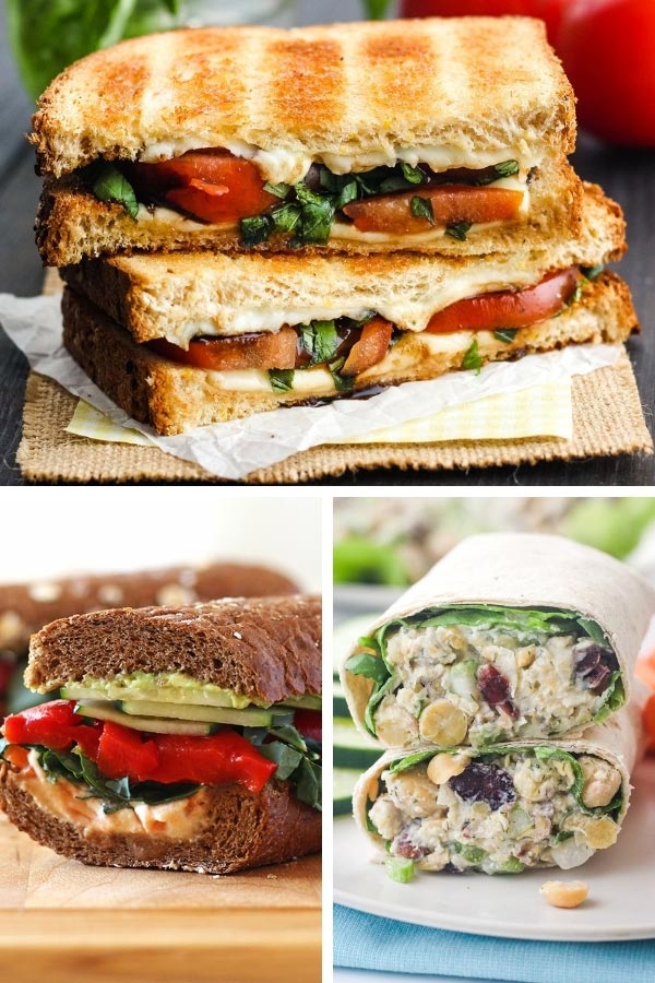 Grilled cheese, half a veggies and hummus sandwich, and chickpea wraps.