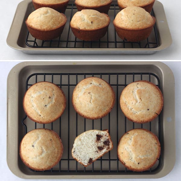 Muffins baked in a traditional oven.
