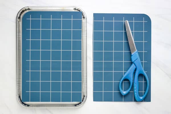 Baking mat cut with scissors.