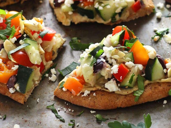 Veggie Hummus Flatbread