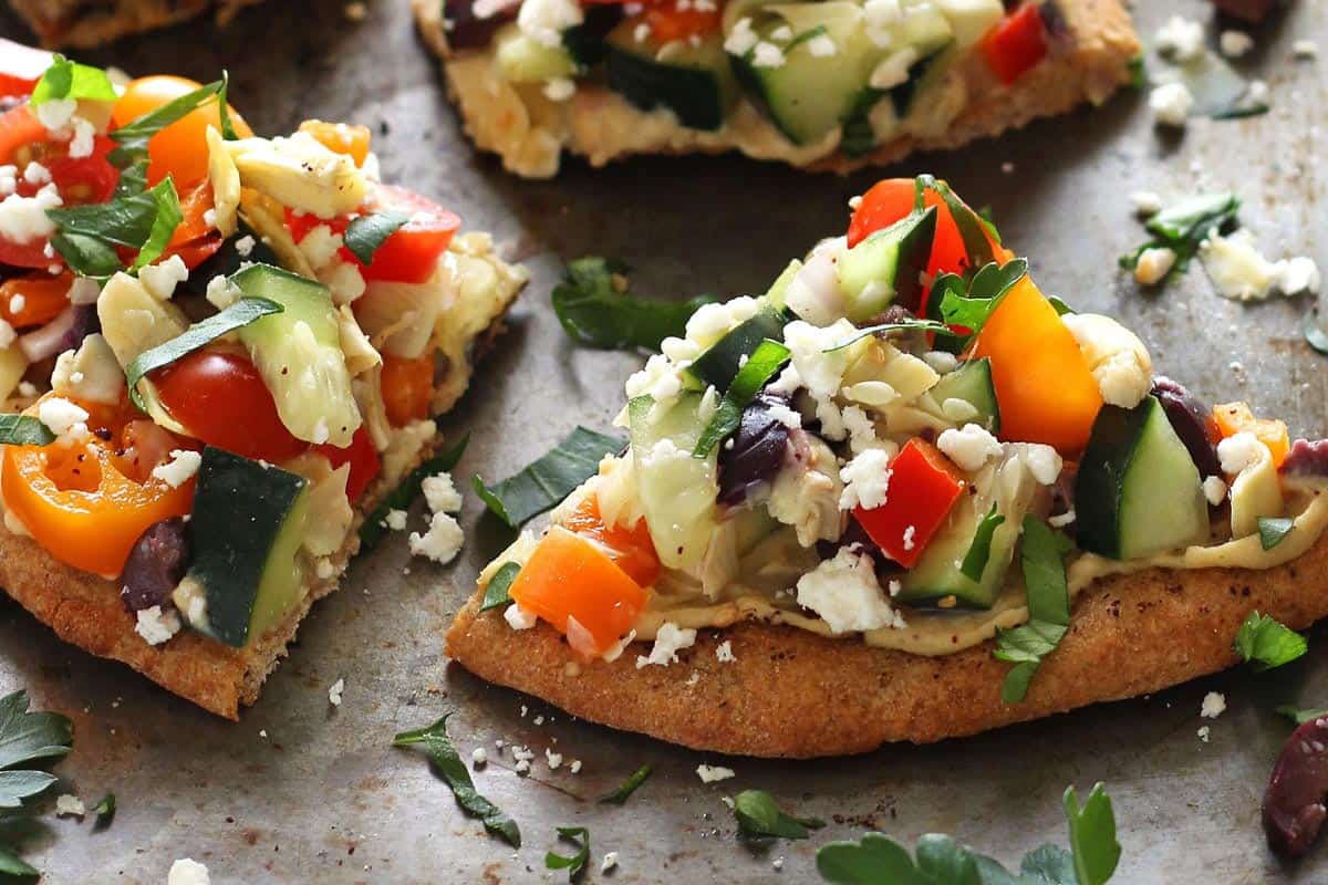 Veggie Hummus Flatbread