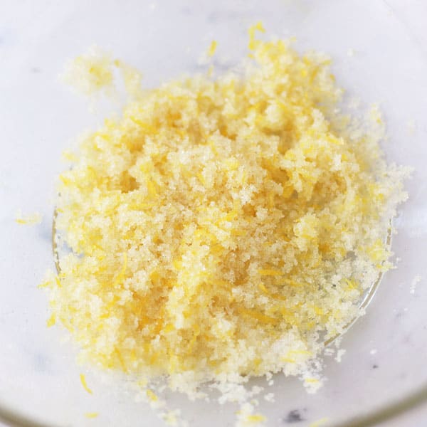 Closeup of lemony sugar.