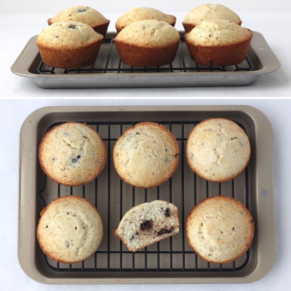 Muffins baked in a little toaster oven.