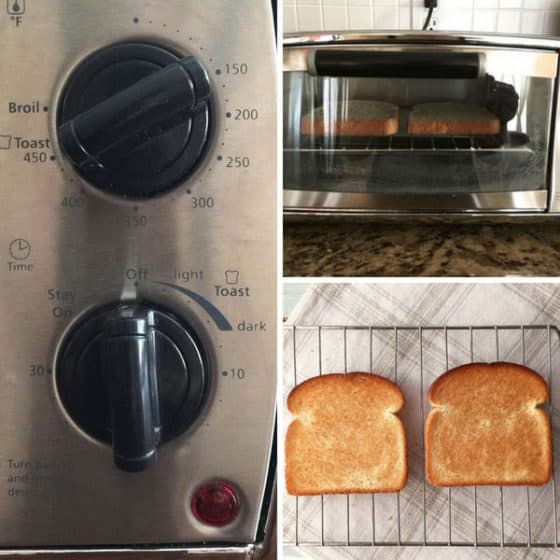 toast bread in oven