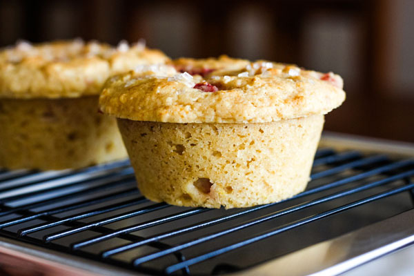 Muffins on a cooling rack.