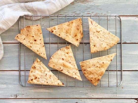 Toaster Oven Baked Flour Tortilla Chips